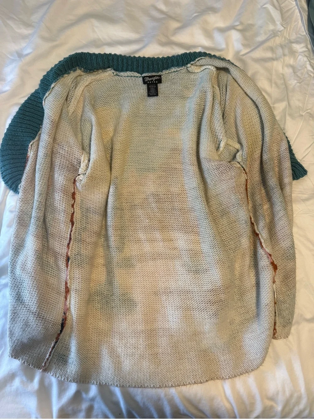 Wrangler Retro Desert Cactus Open Cardigan with Teal Shawl Collar - M